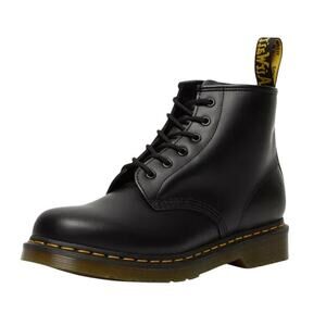 Dr. Martens 101 Yellow Stitch Ankle Boots Womens US 10 EU 42 Black Leather NWOB